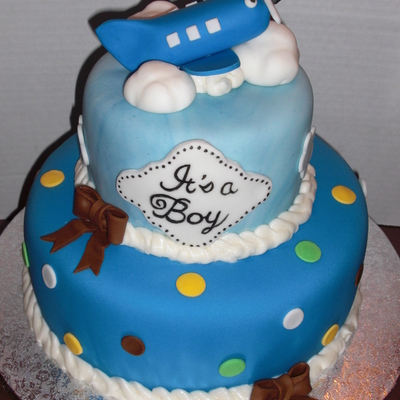Airplane Baby Shower Cake