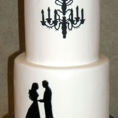 Black And White Silhouette Cake