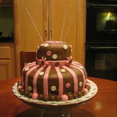 Chocolate Cake With Orange Chocolate Frosting & Fondant