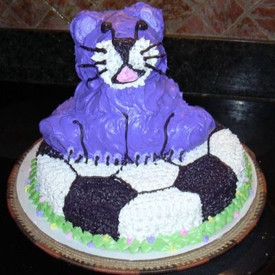 "purple Panther" Soccer Cake