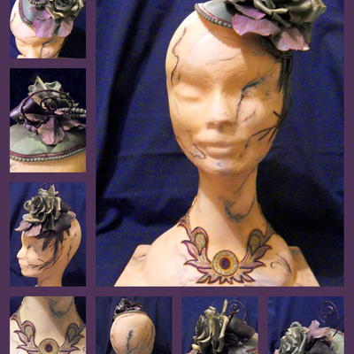 Sugarart 'marble' Bust With Gumpaste Fascinator