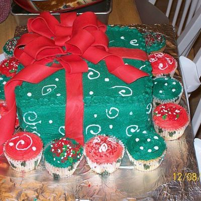 Christmas Present And Cupcakes