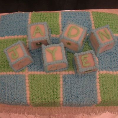 Baby Shower Block/quilt Cake