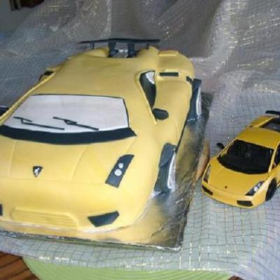 Yellow Lamborghini Cake