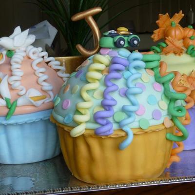 Giant Birthday Cupcakes