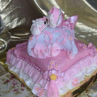 Twin Girls Baby Cake