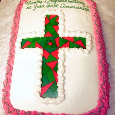 First Communion Pink And Green