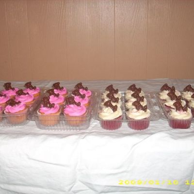Pink And Brown Baby Shower Cupcakes
