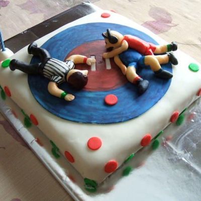 Wrestling Birthday Cake