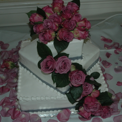Wedding Cake With Fresh Roses
