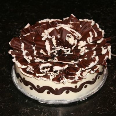 Chocolate Ruffled Chocolate Hazelnut Swirl Cheesecake