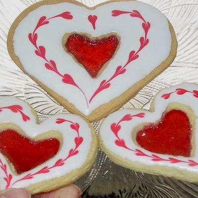 Stained Glass Heart Cookies