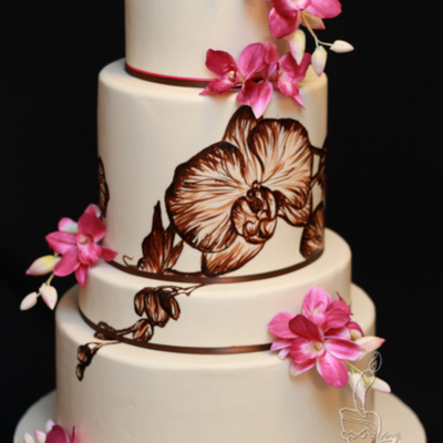 Orchid Wedding Cake