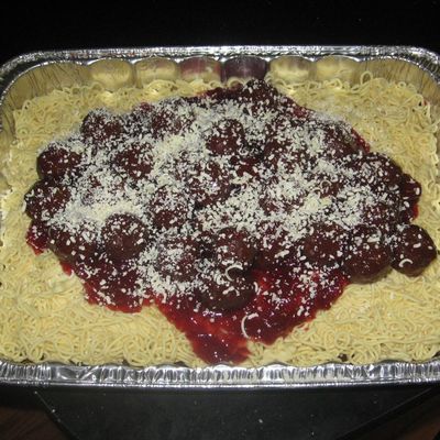 Spaghetti And Meatballs Cake