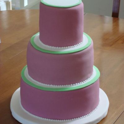 Fushia And Green Wedding Cake