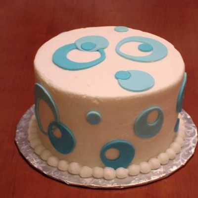 White Bc W/ Blue Circles