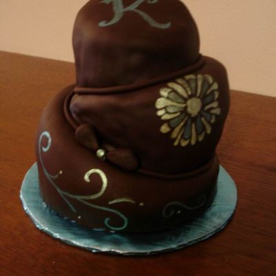 Karen's Cake In Blue And Brown