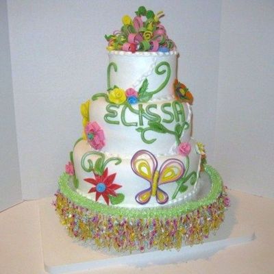 Fantasy Flower Birthday Cake
