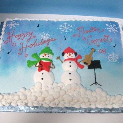 Snowmen Highschool Concert And Choir Cake