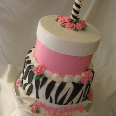 Zebra Striped Birtday Cake