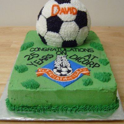Soccar 25Th Anniversary Cake (Front View)