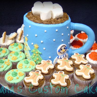Hot Chocolate Mug W/ Cupcakes