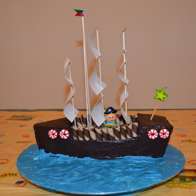 Pirate Ship Birthday Cake