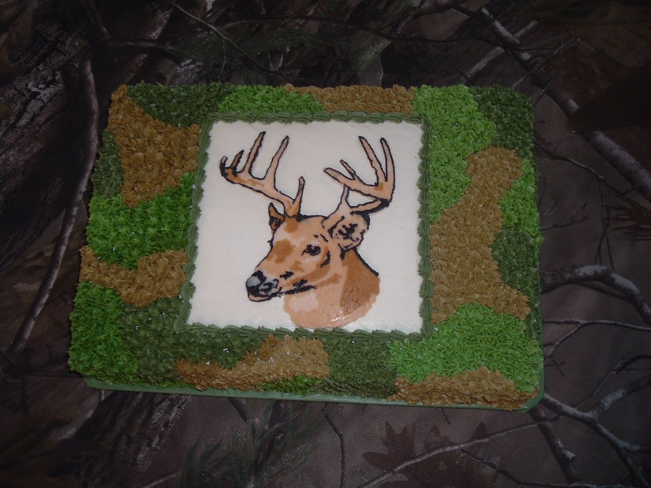 Camo Deer Groom's Cake