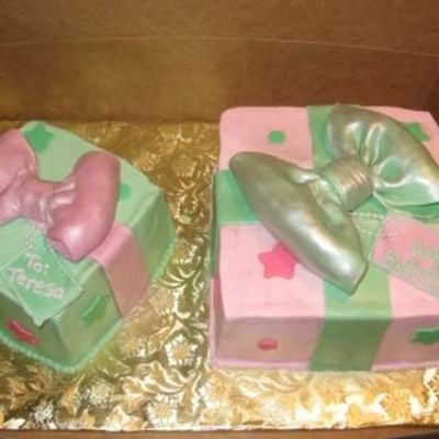 Pink And Green Gift Boxes