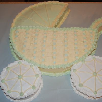 Green And Yellow Baby Carriage