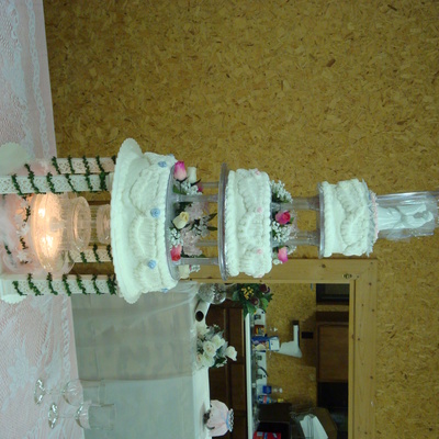 Tiered Wedding Cake W/ Fountain