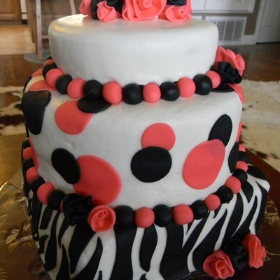 Zebra Print With Roses And Circles