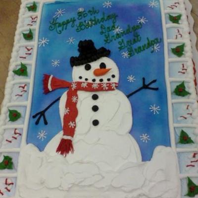 Snowman Birthday Cake