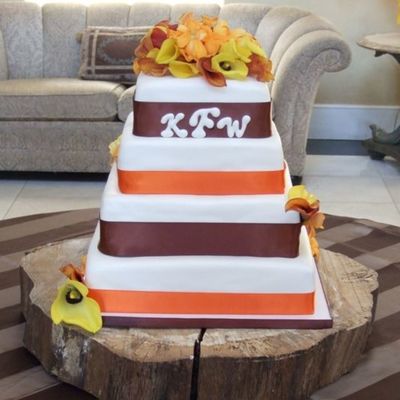 Wedding Cake -- Fall Colors