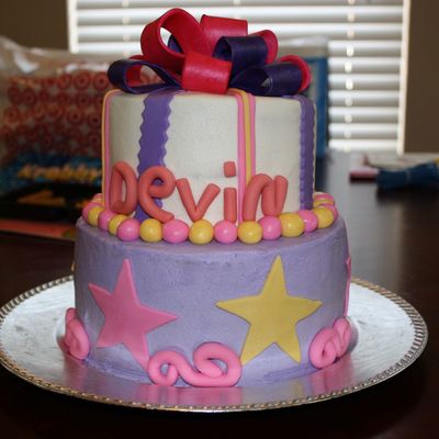 Pink And Purple Birthday Cake
