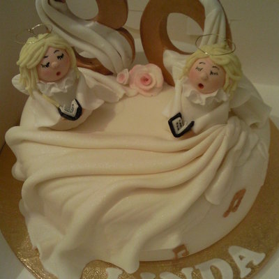 Angelic 80Th Birthday Cake