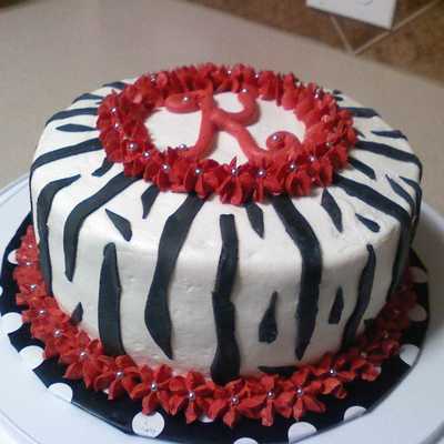 Zebra Stripes/red Cake