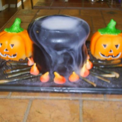 Halloween Cake - Boiling Cauldron And Jack-O-Lanterns