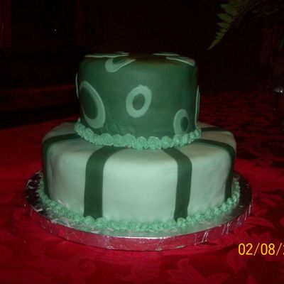 Green 2-Tier Cake