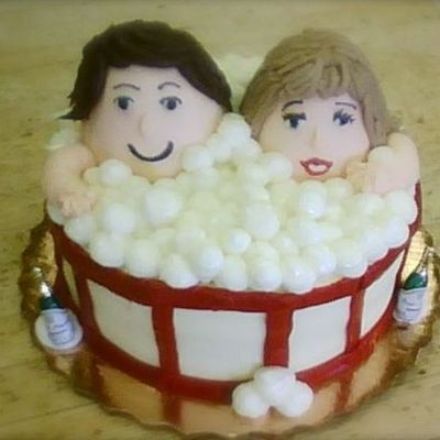 Couple In Tub With Bubbles