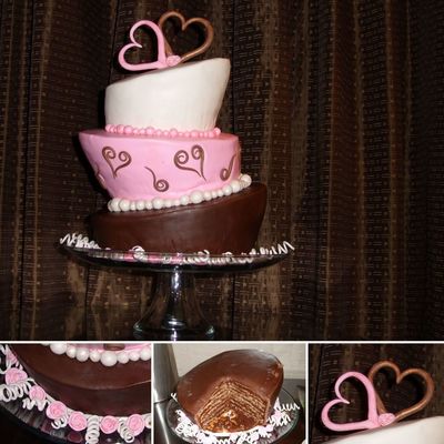 Vegas Wedding Topsy-Turvy - White, Pink & Brown