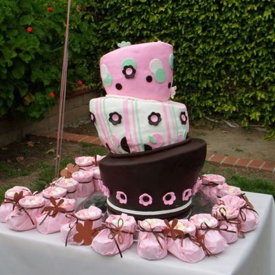 Topsy-Turvy Baby Shower Cake