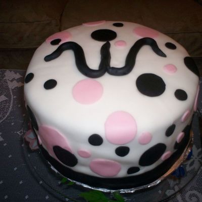 Monogram Polka Dot Cake