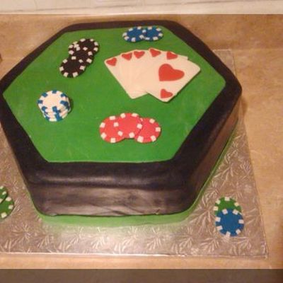 Purple Cake & Poker Table Cake
