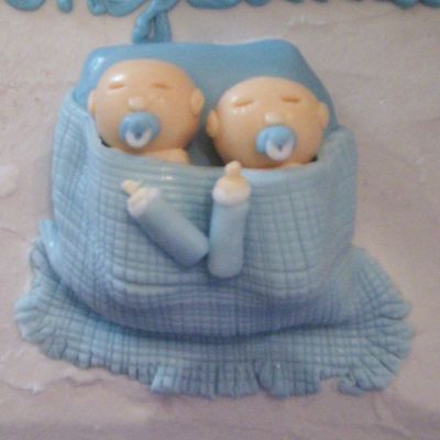 Twin Boys Baby Shower Cake