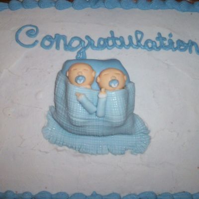 Twin Boys Baby Shower Cake