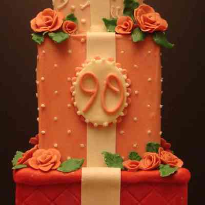 Pink 90Th Birthday Cake