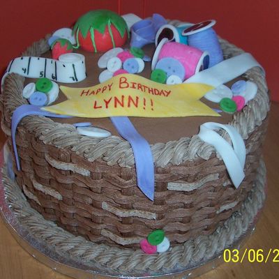 Sewing Basket Birthday Cake