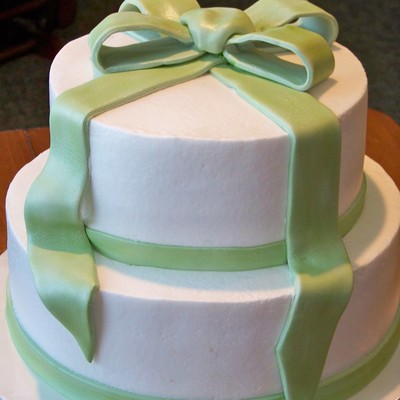 Simple Ribbon Wedding Cake
