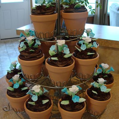 Baby Shower Flower Pot Cupcakes